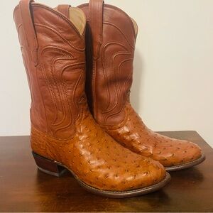 Tecovas THE WYATT  Men's Leather Boots Pecan Ostrich Size 10 EE
